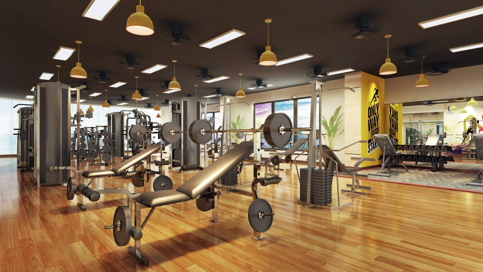 Thiết kế 3D nội thất phòng tập gym