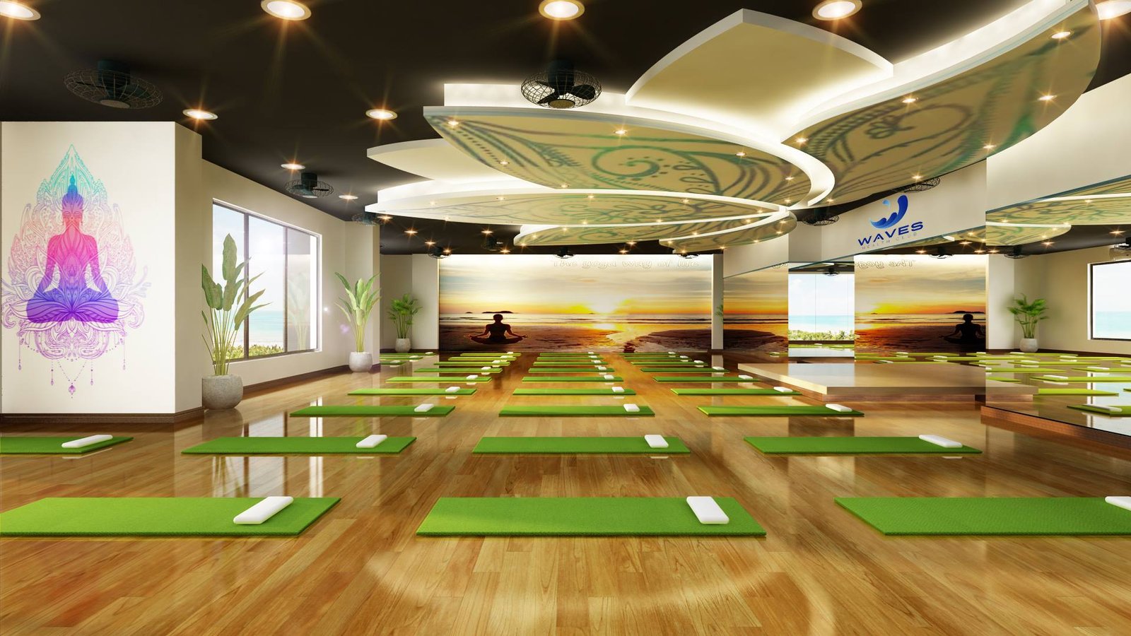 Các góc ảnh 3D minh họa phòng tập gym