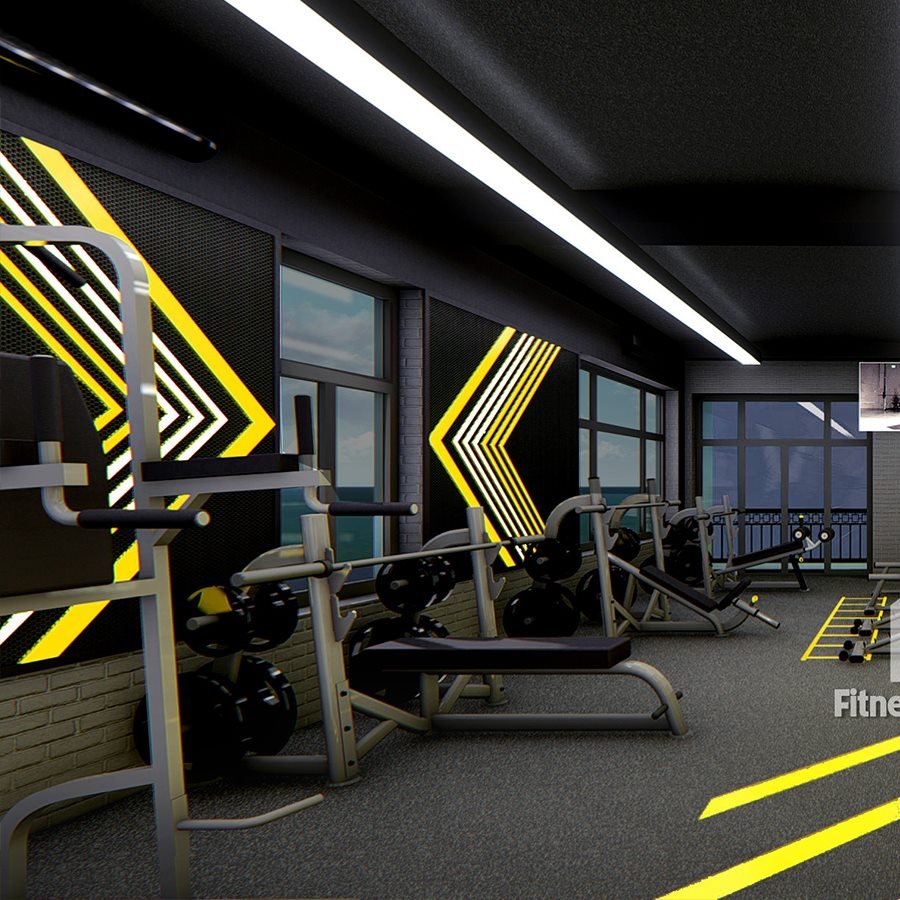Thiết kế bản ảnh 3D mô phỏng cho phòng tập gym đẹp