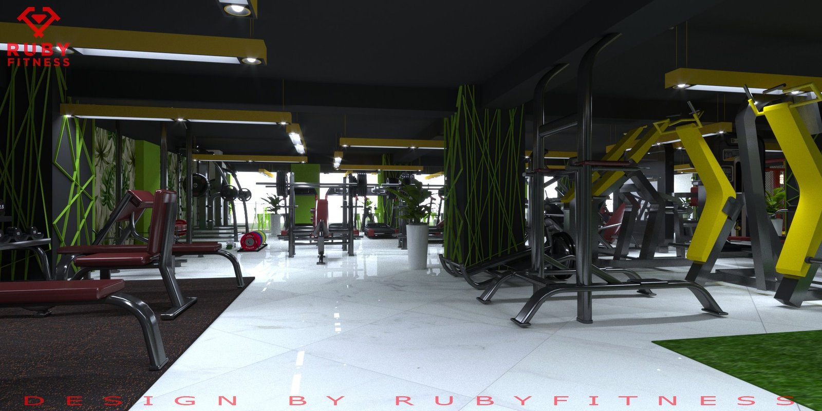 Thiết kế 3D nội thất phòng tập gym tại hải phòng