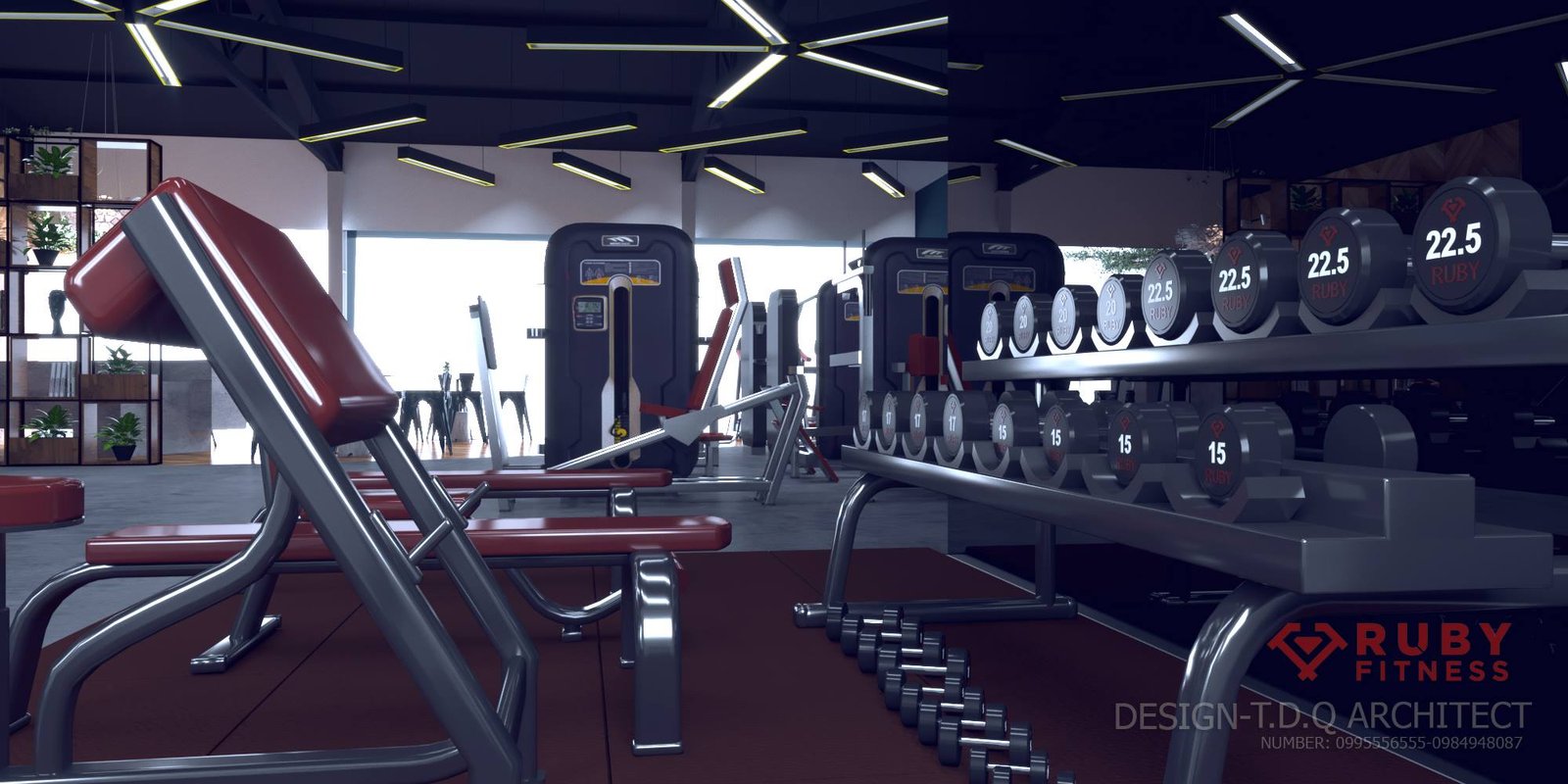Thiết kế bản ảnh 3D mô phỏng cho phòng tập gym
