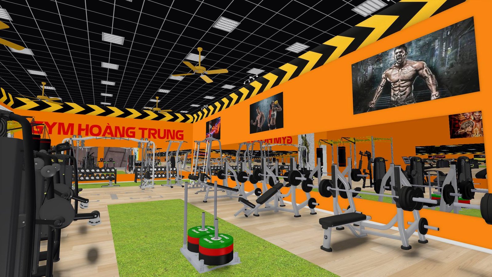 Dựng hình render 3D cho phòng gym