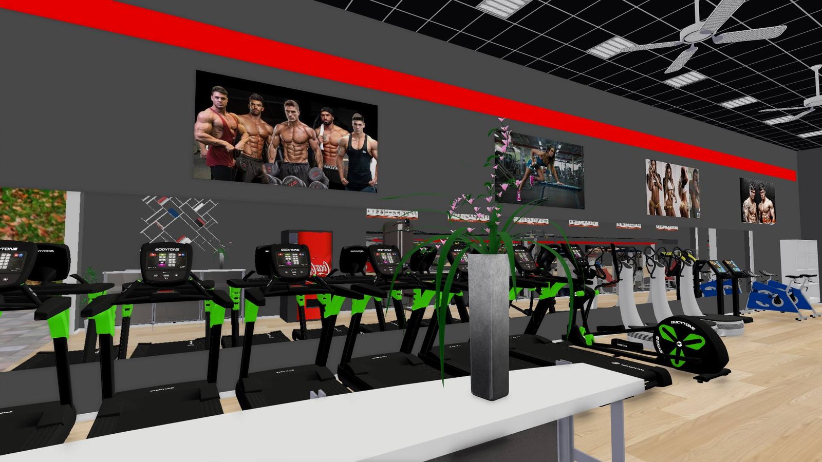 Dựng hình render 3D cho phòng gym