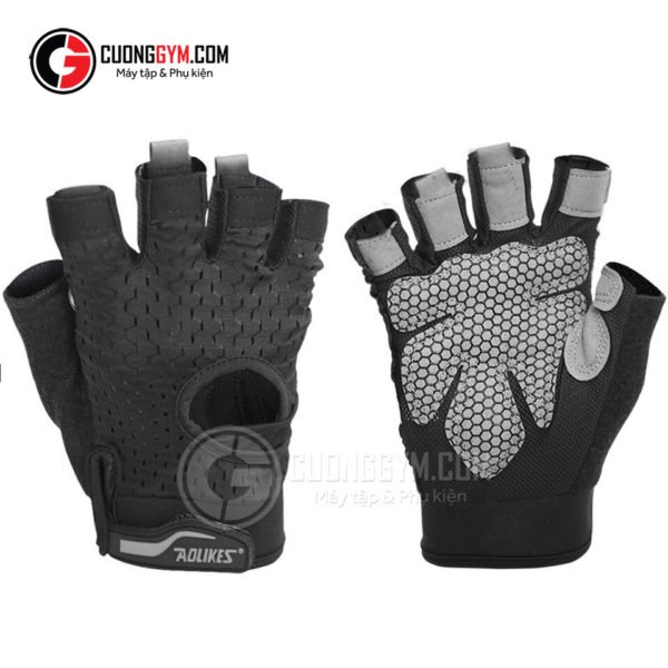 Găng tay vải lưới cao cấp (mã sản phẩm: CGA-107) bản màu đen